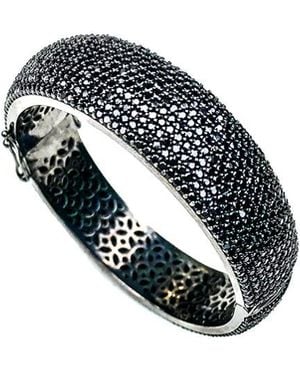 Arthur Marder Fine Jewelry Silver Black Spinel Bangle - Blue