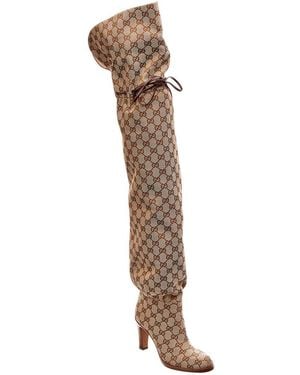 Gucci Gg Canvas Over-The-Knee Boot - Natural