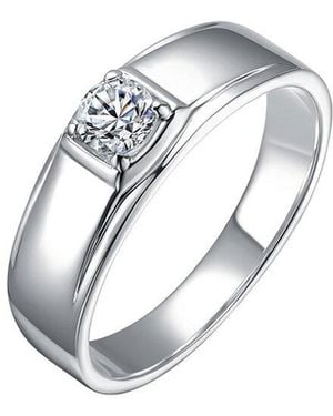 Rachel Glauber Plated Cz Statement Ring - White