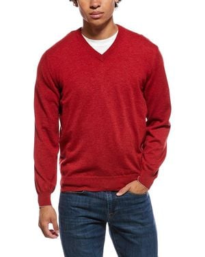 Brunello Cucinelli Cashmere V-Neck Jumper - Red