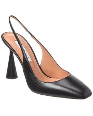 Aquazzura Amore 95 Leather Slingback Pump - Black