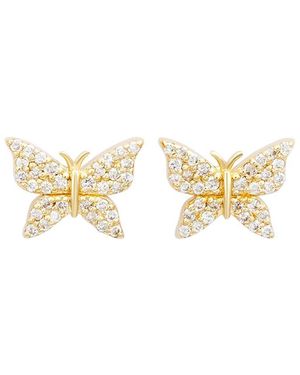 Suzy Levian 14k 0.35 Ct. Tw. Diamond Butterfly Studs - Metallic