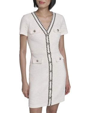 KARL LAGERFELD Tweed Boyfriend Dress - White