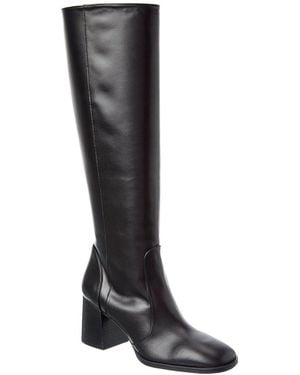 Stuart Weitzman Nola Zip Leather Knee-High Boot - Black