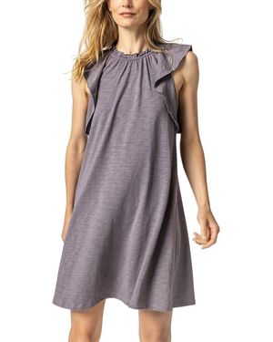 Lilla P Ruffle Trim Mini Dress - Purple