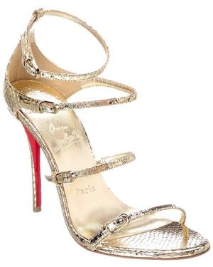 Christian Louboutin Millenium Snakeskin-Embossed Leather Sandal - Metallic