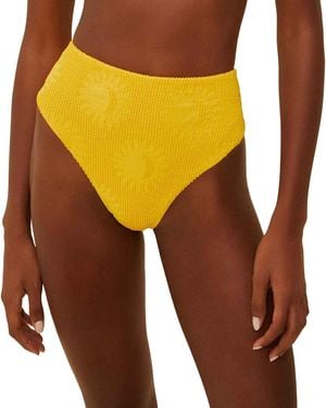 FARM Rio Sunny Moon High Waist Bikini Bottom - Yellow