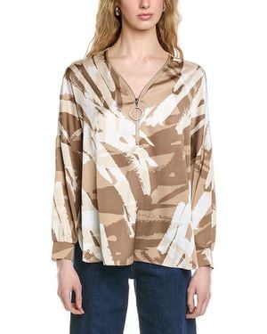 Joseph Ribkoff 1/-Sleeve Long Sleeve Top - Natural