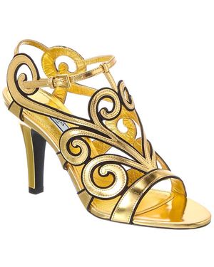 Prada 85 Suede & Leather Sandal - Metallic