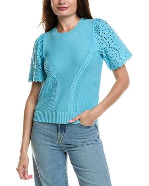 Design History Eyelet Sleeve Jumper - Blue