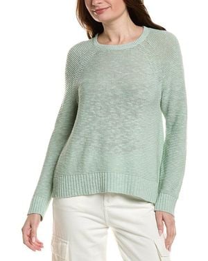 Eileen Fisher Crewneck Raglan Sleeve Linen-Blend Jumper - Green