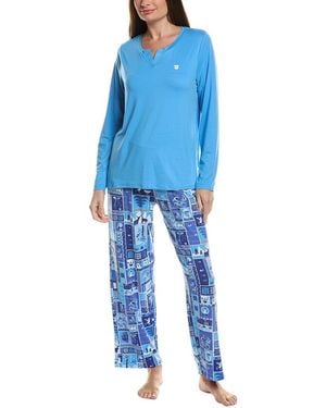 Hue 2Pc Timeless Jersey Pyjama Set - Blue