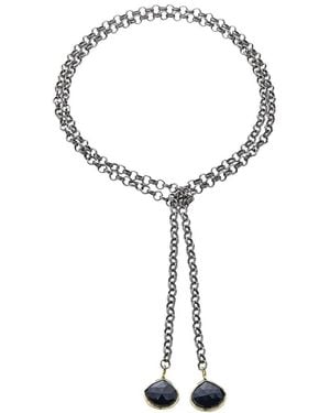 Rachel Reinhardt Jewelry Plated Onyx Necklace - Brown
