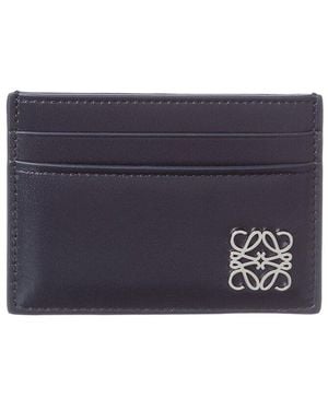Loewe Anagram Plain Leather Card Holder - Blue