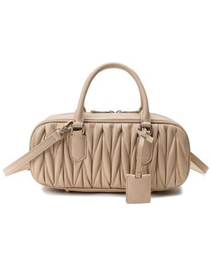 Tiffany & Fred Paris Quilted Leather Satchel - Metallic