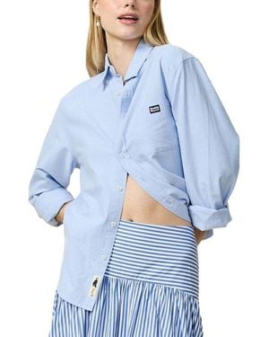 Rowing Blazers Poplin Pinstripe Top - Blue