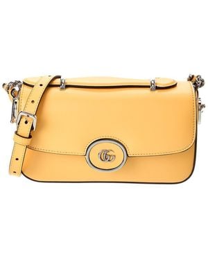 Gucci Petite Mini Gg Leather Shoulder Bag - Natural