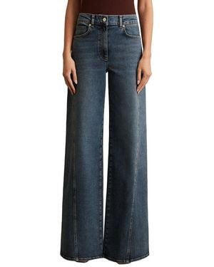 Reiss Fern Twist Seam Wide Leg Jean - Blue