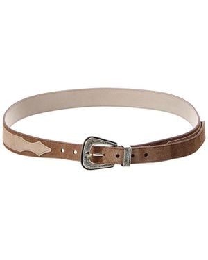 Brunello Cucinelli Suede Belt - White