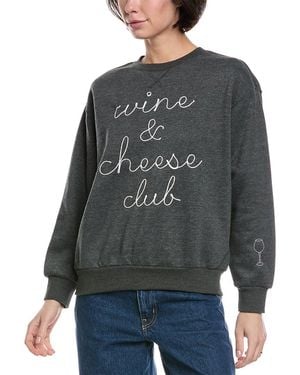 Wildfox Wine Cheese Charlie Oversized Fit Sweatshirt - Gray