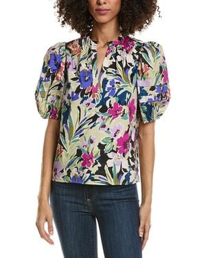 tyler boe Jenna Watercolour Blouse - Red