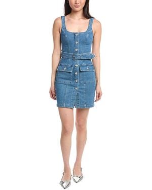 L'Agence Midy Button Front Tank Dress - Blue