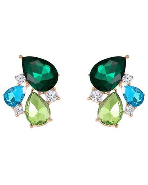 Liv Oliver 18K Plated Cz Earrings - Green