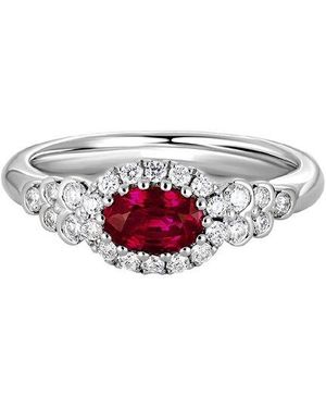 Diamond Select Cuts 14K Diamond .28 Ct. & .59 Ct. Ruby Ring - White