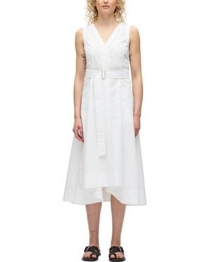 3.1 Phillip Lim Sleeveless V-Neck Belted Midi Dress - White