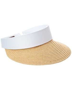 Bruno Magli Adjustable Straw Visor - White