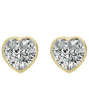 Rachel Glauber 14K Diamond Cz Earrings - White