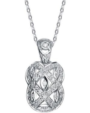 Genevive Jewelry Silver Cz Pendant - White