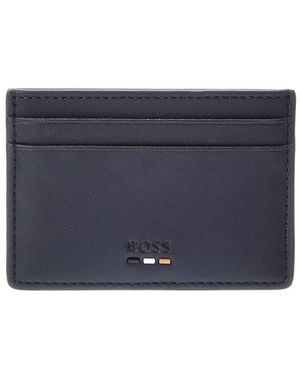 BOSS Ray Leather Card Holder - Blue