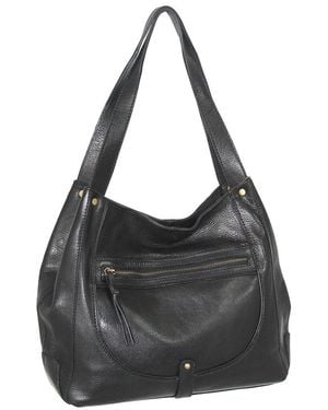 Nino Bossi Braylee Hand-Dyed Vintage Leather Satchel - Black