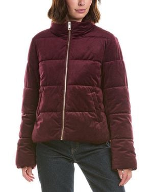 Cece Velvet Puffer Jacket - Red