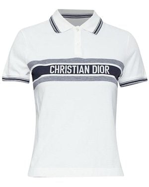 Dior Stripe Polo Shirt, Size Int (Authentic Pre-Loved) - White
