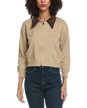 Madison Miles Knit Zip Cardigan - Blue