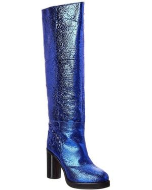 Isabel Marant Lylene Leather Knee-High Boot - Blue