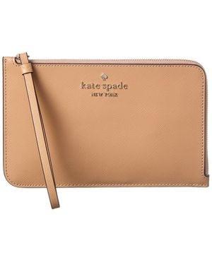 Kate Spade Cameron Zip Leather Wristlet - Natural