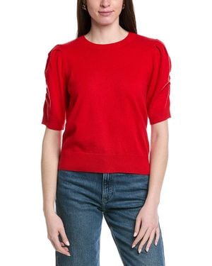FRAME Frankie Puff Sleeve Wool & Cashmere-Blend Jumper - Red