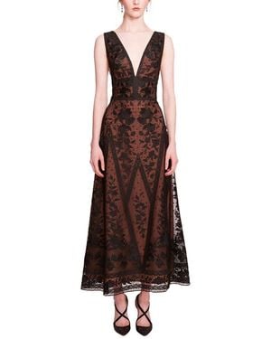 Marchesa Midi Dress - Brown
