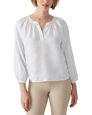 J.McLaughlin Chandra Linen Blouse - White