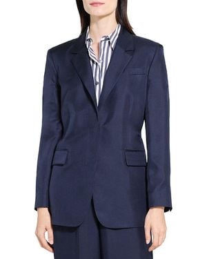 Theory Oversized Silk Blazer - Blue
