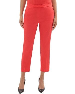 Theory Treeca Linen-Blend Pant - Red
