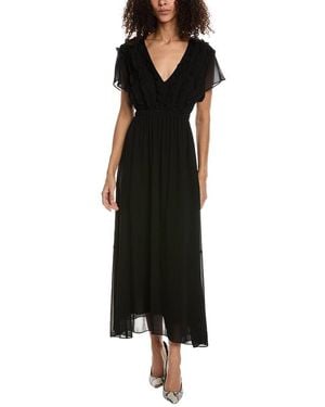 The Kooples Ruffle Midi Dress - Black