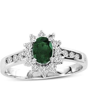 LEVARON 14K 0.65 Ct. Tw. Diamond & Emerald Ring - Multicolour