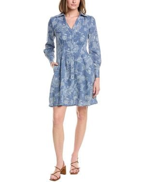 Julia Jordan Faux Denim Mini Shirtdress - Blue