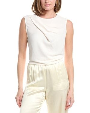 Anne Klein Mixed Media Extended Shoulder Top - White