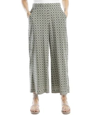 Max Studio Texture Rayon Cropped Pant - Grey