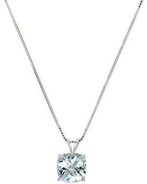 MaxColor 14k 1.70 Ct. Tw. Aquamarine Pendant Necklace - Metallic